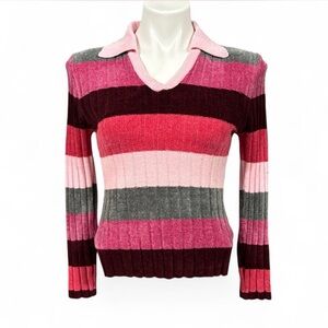 Y2K early 2000s velvet knit collared sweater no boundaries brand size medium